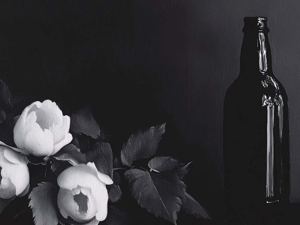 Black And White Roses
