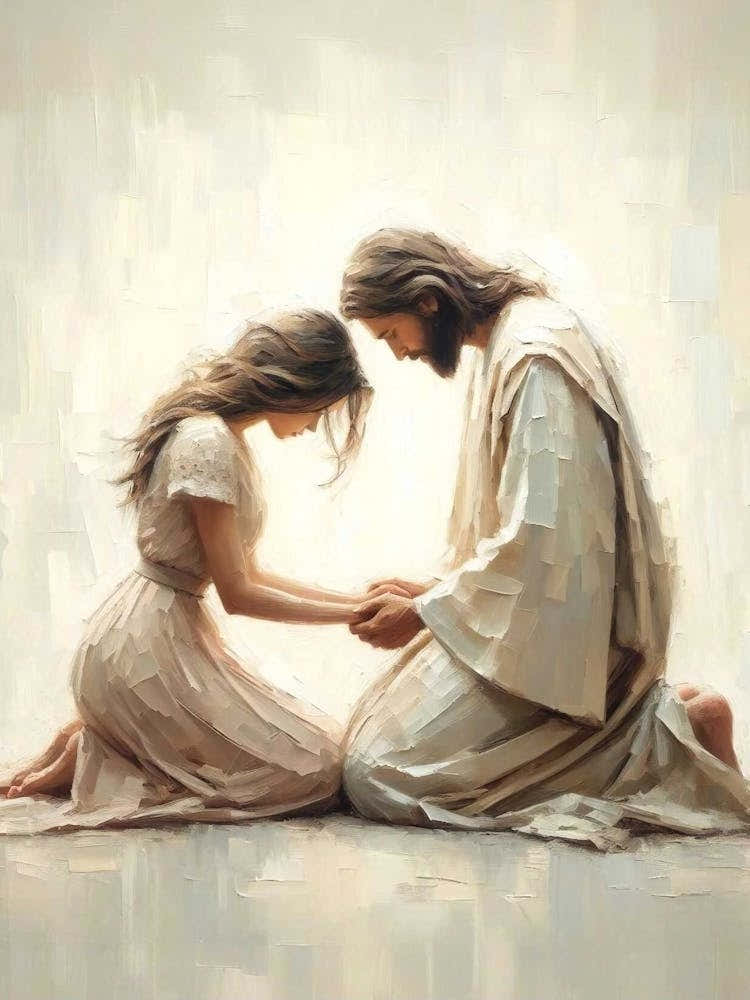 Jesus Comforting Woman, Christian Art, Jesus And Girl, Jesus Painting, Lds Art, Bible Verse Painting, Jesus Printable Art, Jesus And Woman