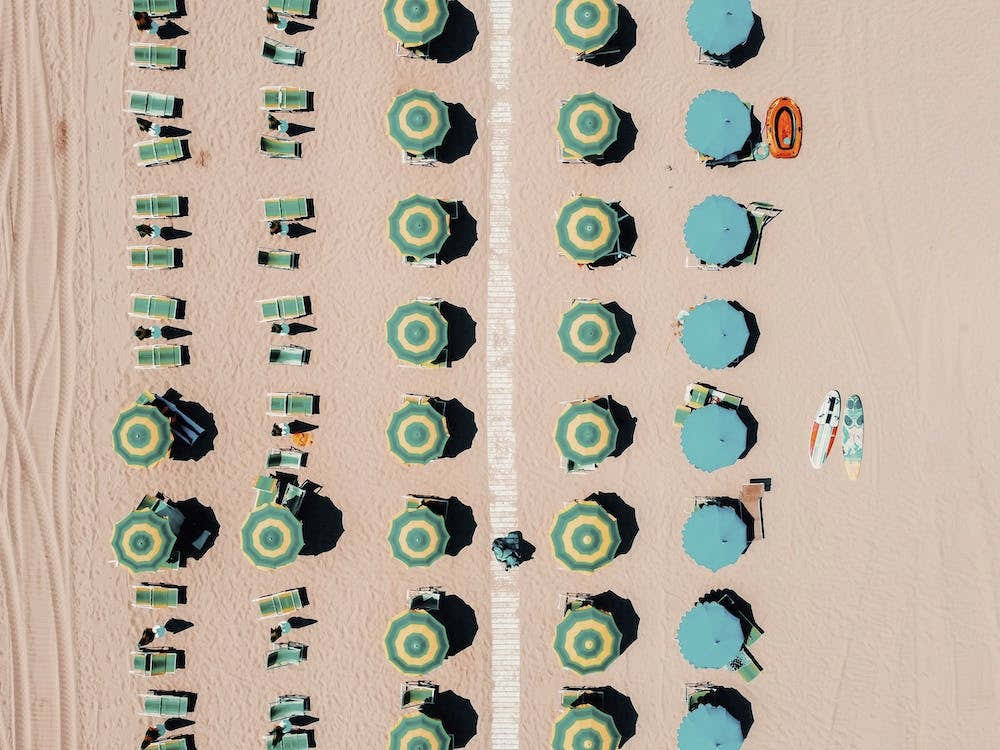Umbrellas On Beach
