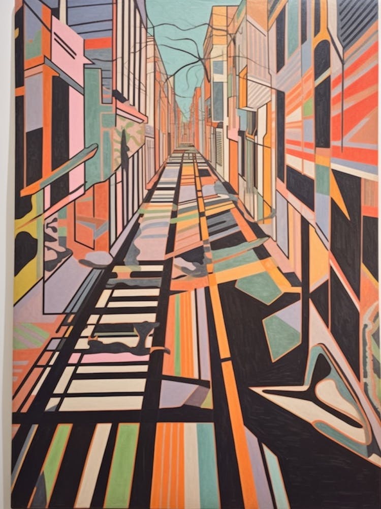 Painting Of Havana  In The Style Of Minimalism