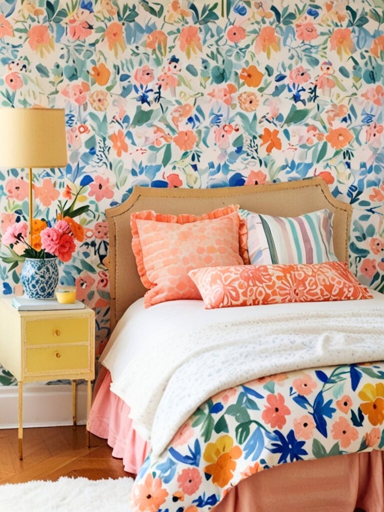 Floral Wallpaper Bedroom