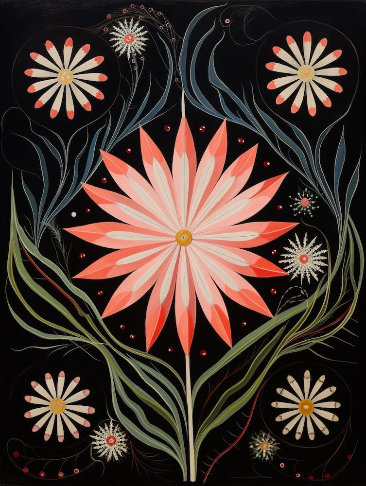 Edelweiss 1 Hilma Af Klint Inspired Flower Illustration