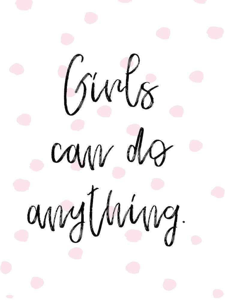 Girls Can Do Anything Polka Dot Pink