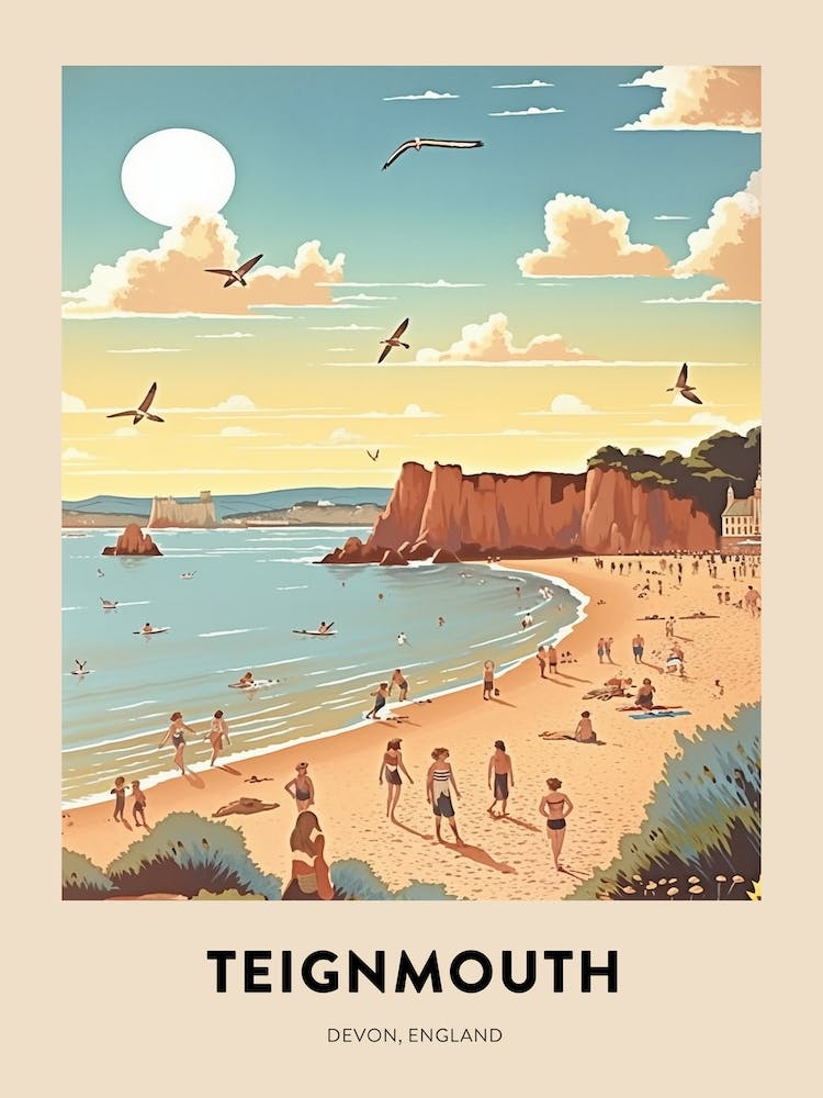 Devon Vintage Travel Poster Teignmouth