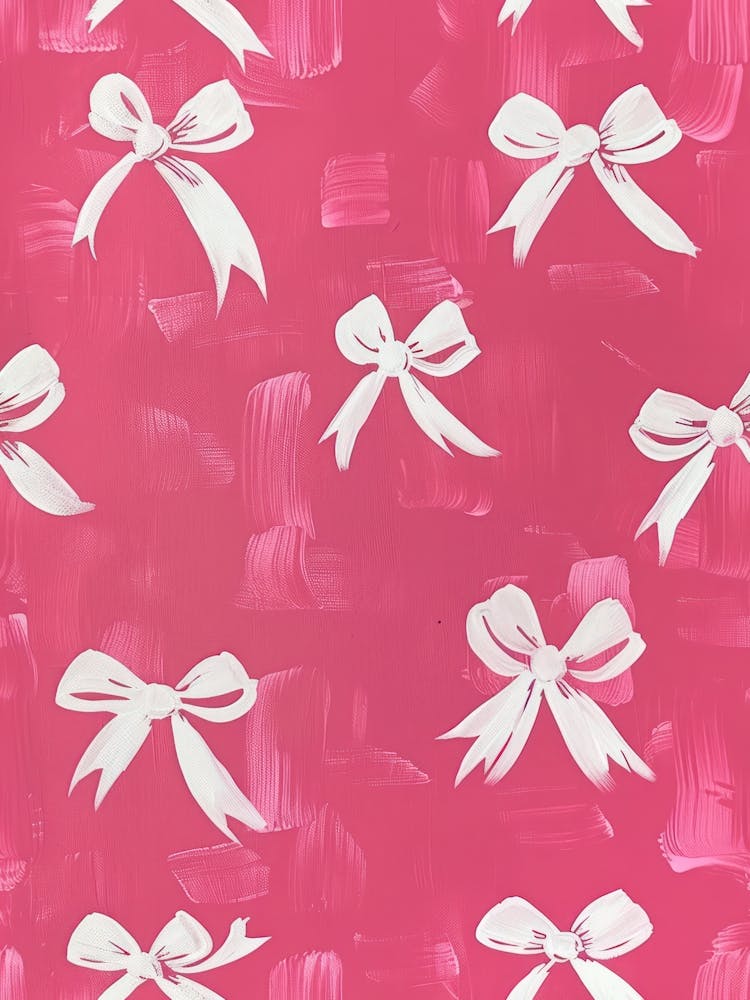Pink And White Bows 2 Pattern