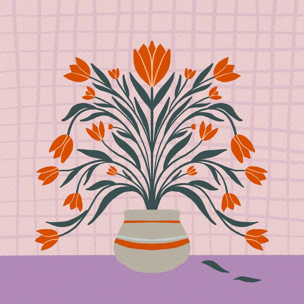 Tulips - orange and violet