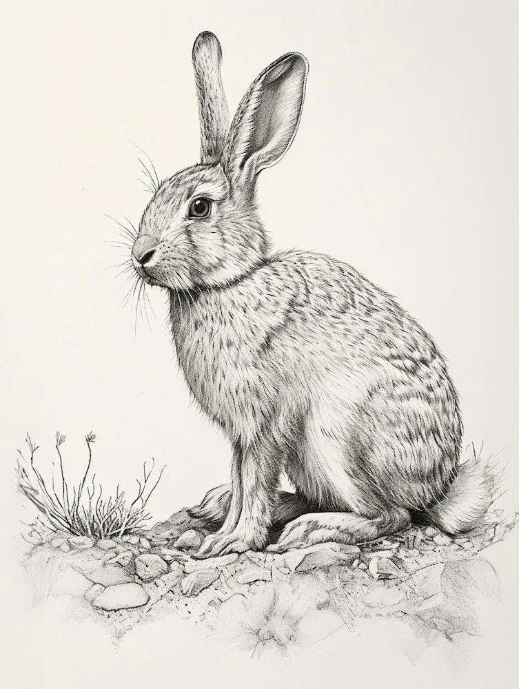 American Sable Rabbit Drawing 4