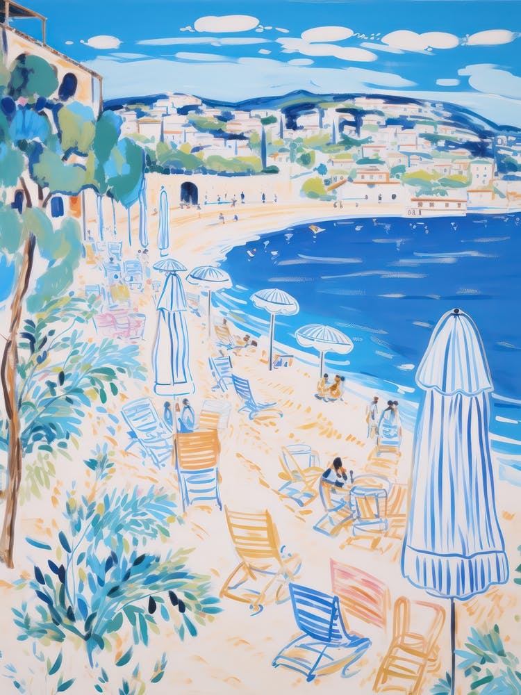 Porto Cervo, Sardinia   Italy Beach Club Lido Watercolour 2