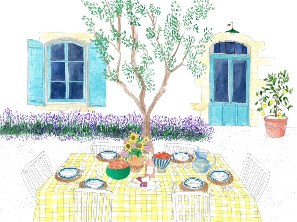 Lunch In The French Provence Blue & Yellow