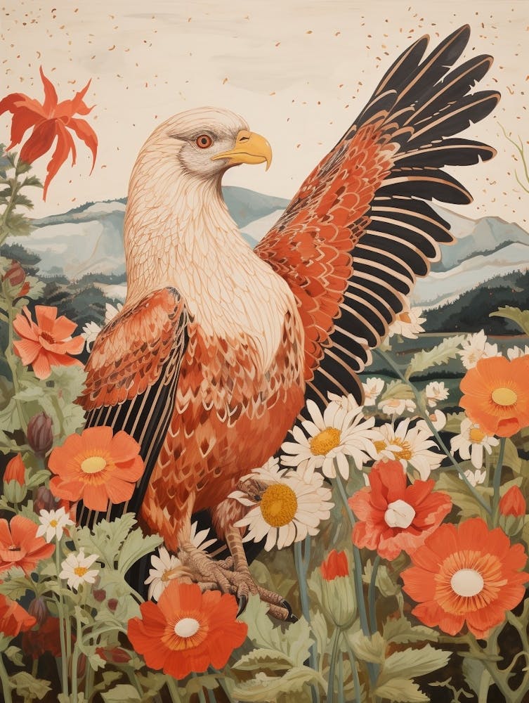 Crested Caracara 2 Detailed Bird Painting