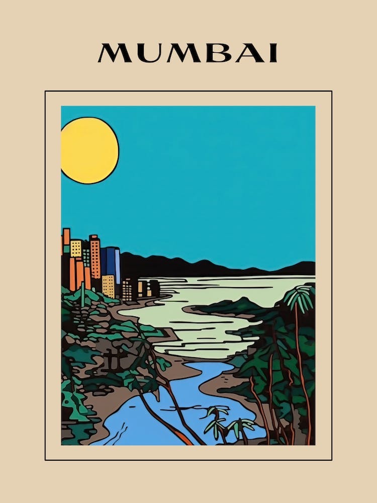 Minimal Design Style Of Mumbai, India 4 Poster