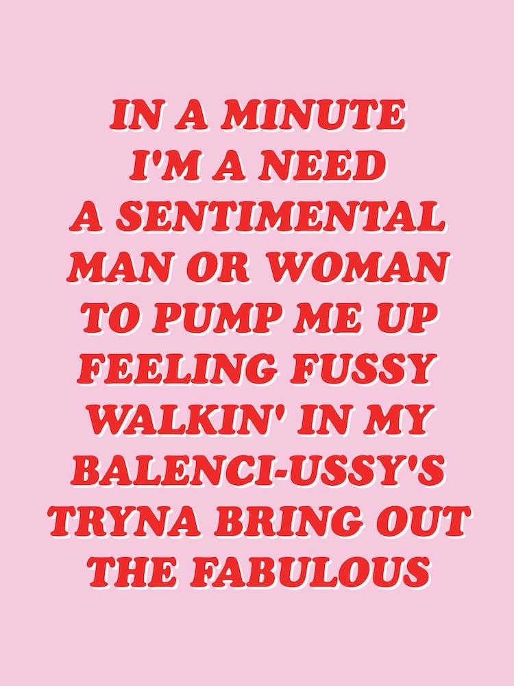 In A Minute I Need A Sentimental Woman