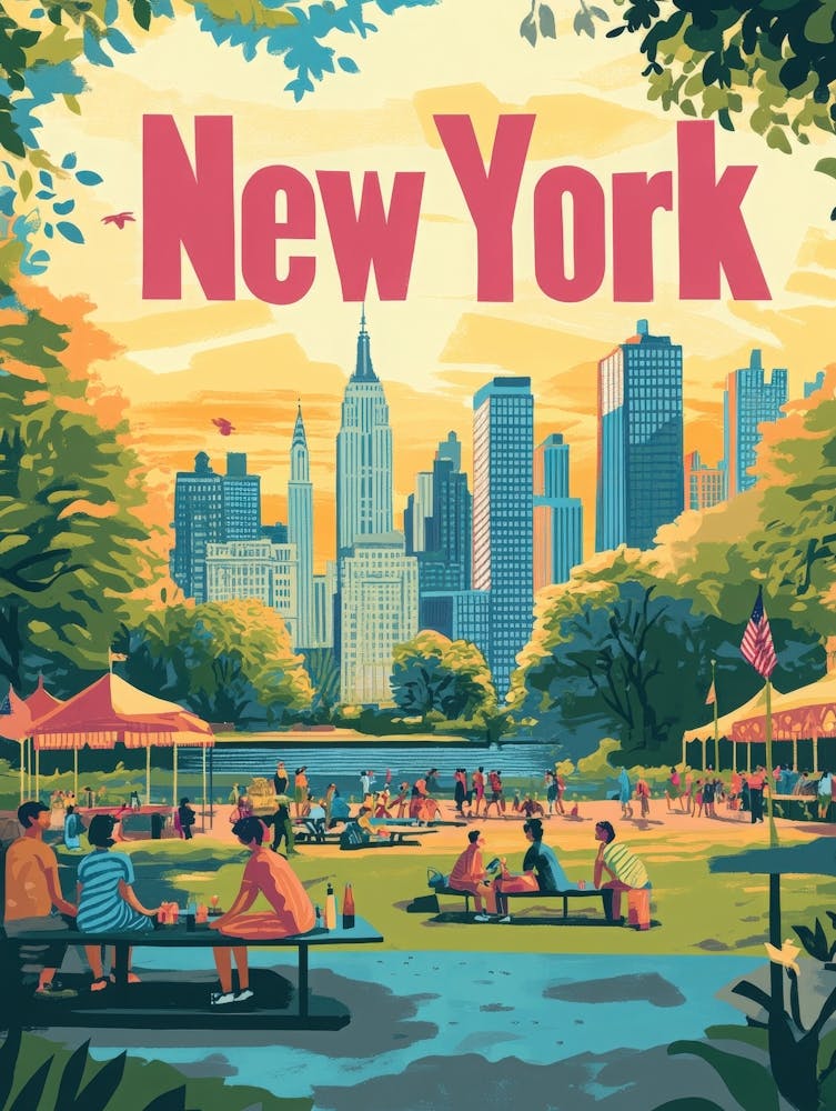 Aihrgdesign A 1970s Inspired Travel Poster For New York 3