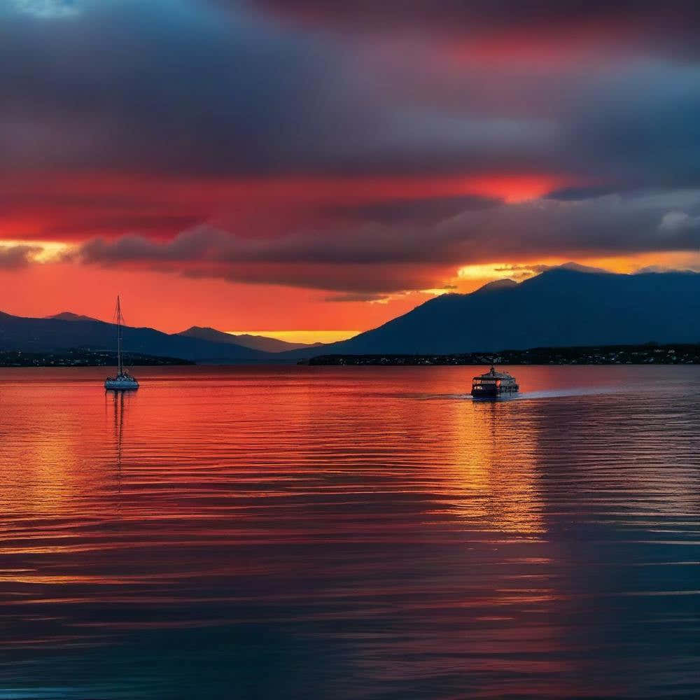 Sunset Over Lake Taupo