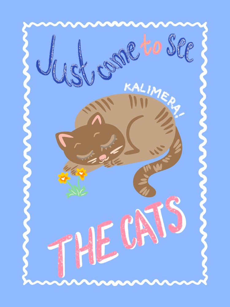 Just Came To See The Cats Greek Fun Pun