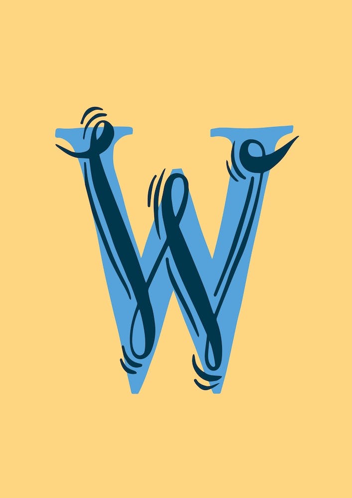 Letter W Typographic