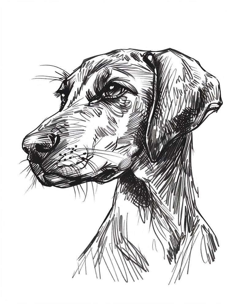 Hound Dog Line Sketch