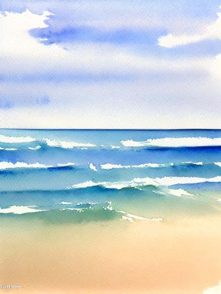 Falesia Beach 2, Algarve, Portugal Watercolour