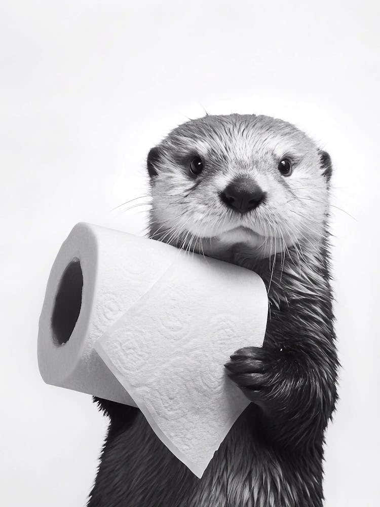 Otter Holding Toilet Paper 8