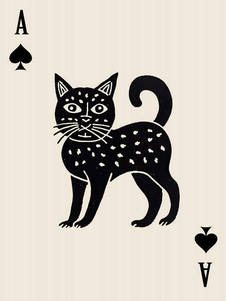 Playing Cards Cat 1 Black And White 5