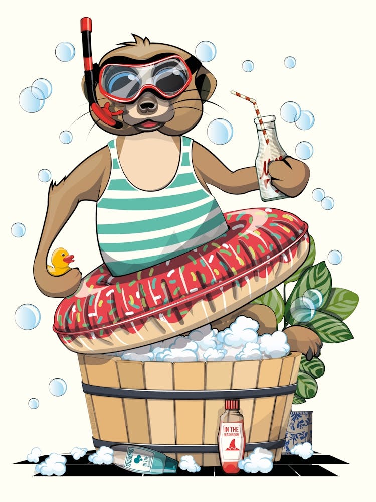 Meerkat in Bubble Bath