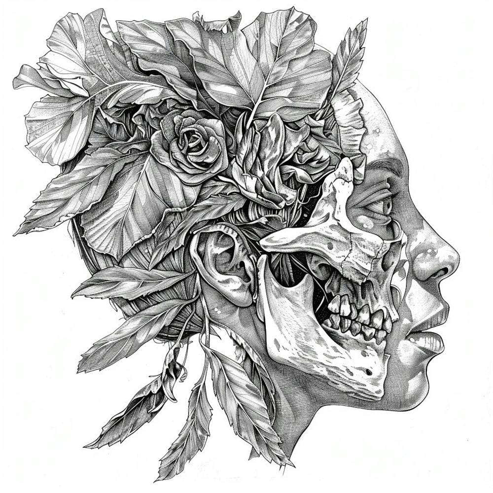 Skull And Feathers Fantasy