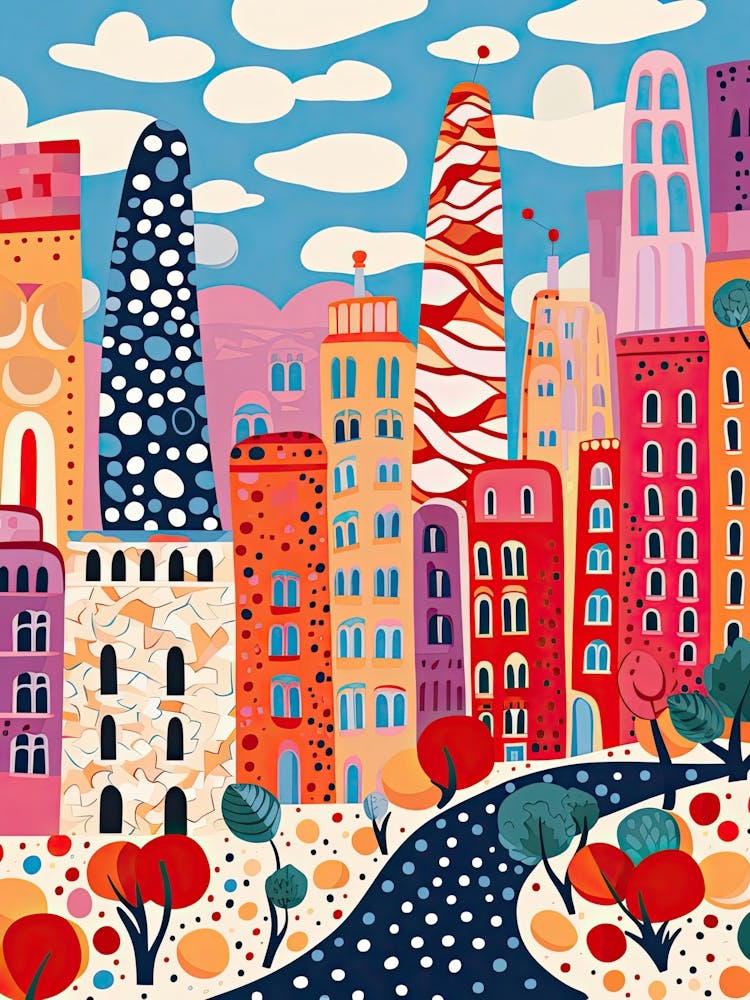 Barcelona, Illustration In The Style Of Pop Art 4