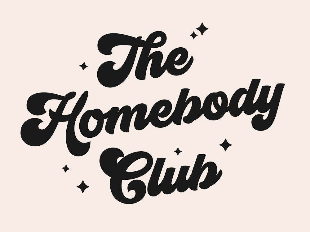 The Homebody Club Sign Style 2, introvert, home, decor, mood, vibes, club, saying, phrases, lettering, bedroom, cool, cute, aesthetic, homebody, anti social, quotes, vintage, retro