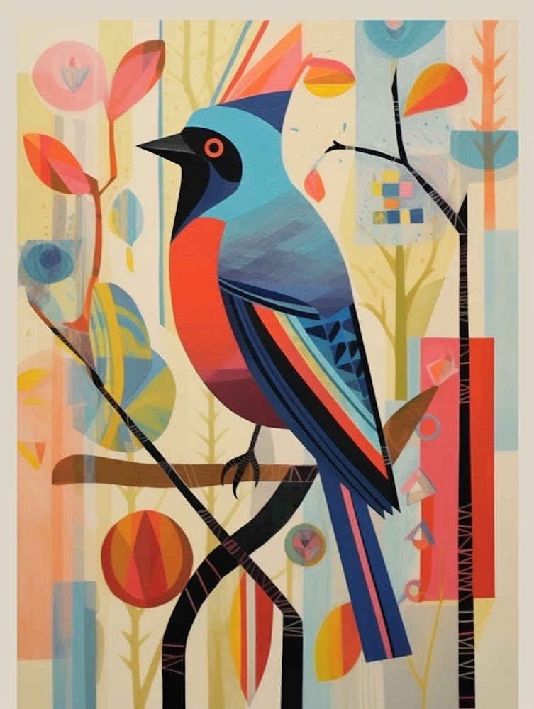 Colourful Scandi Bird Cardinal 2