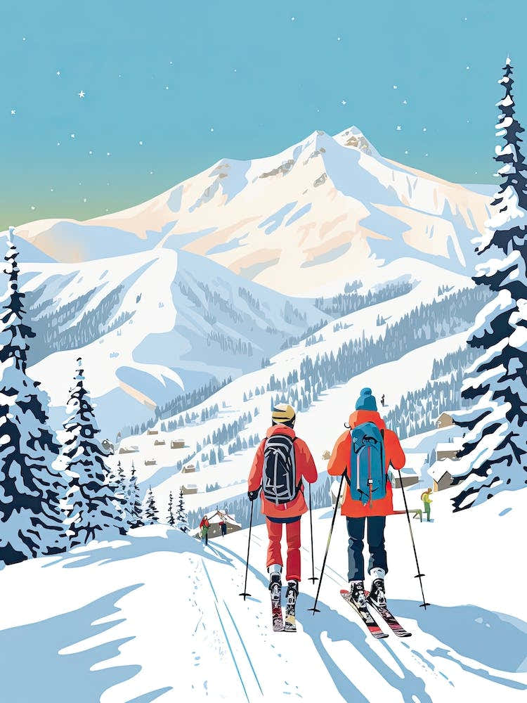 Big Sky Resort   Montana Usa, Ski Resort Illustration 3