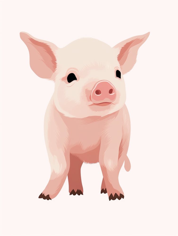 Baby Animal Illustration  Pig 2