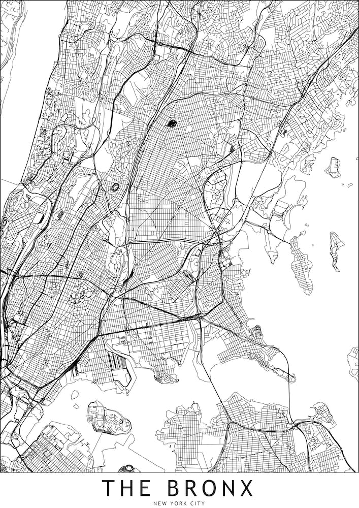 The Bronx White Map