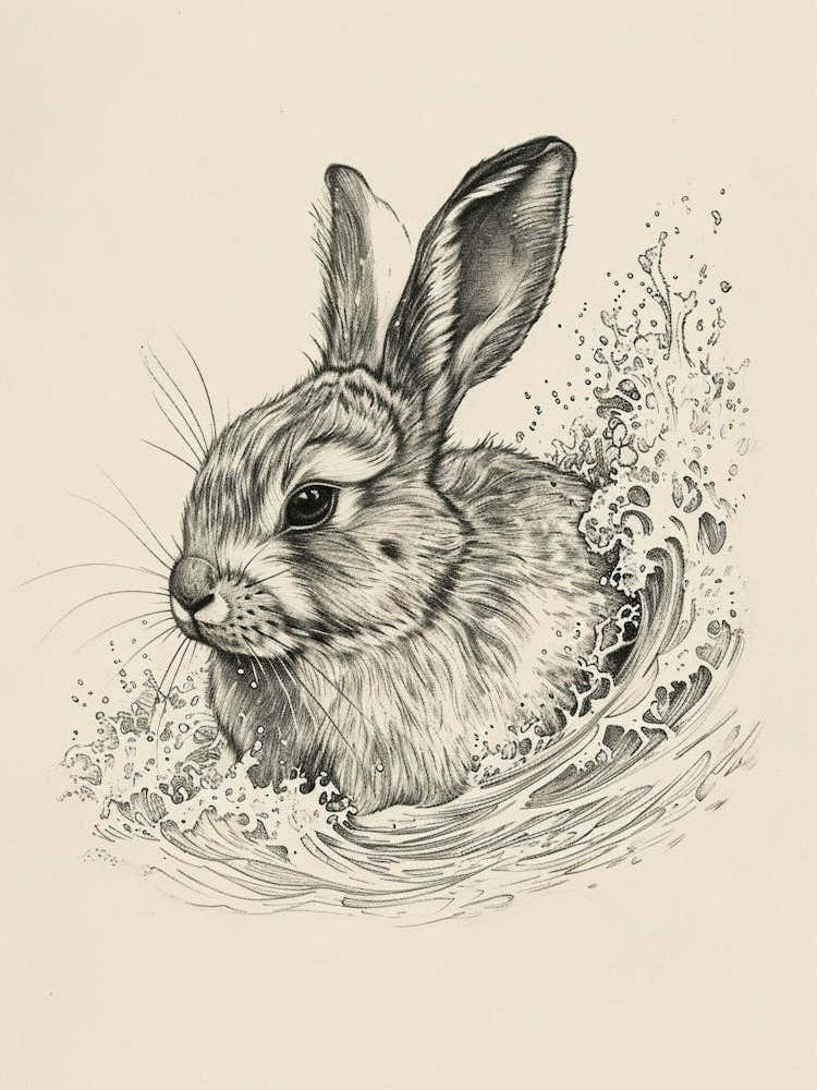 Rhinelander Rabbit Drawing 3
