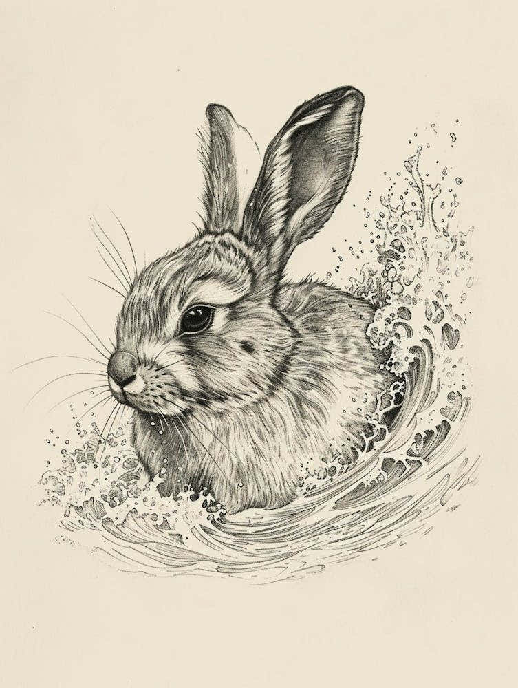 Rhinelander Rabbit Drawing 3