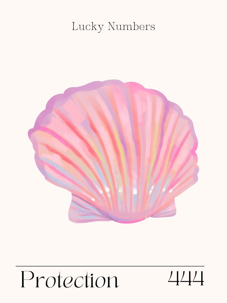 Pink Shell Retro Protection Angel Numbers 444