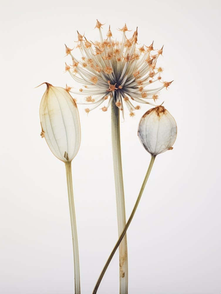 Pressed Wildflower Botanical Art Ramps Allium 1