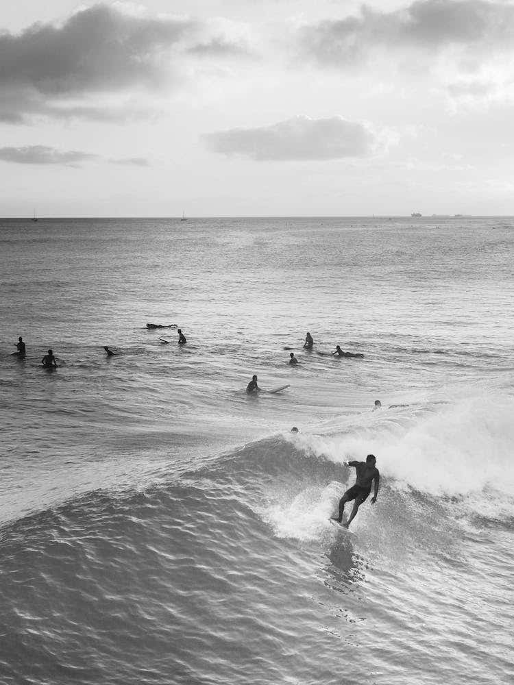 Black And White Surfers