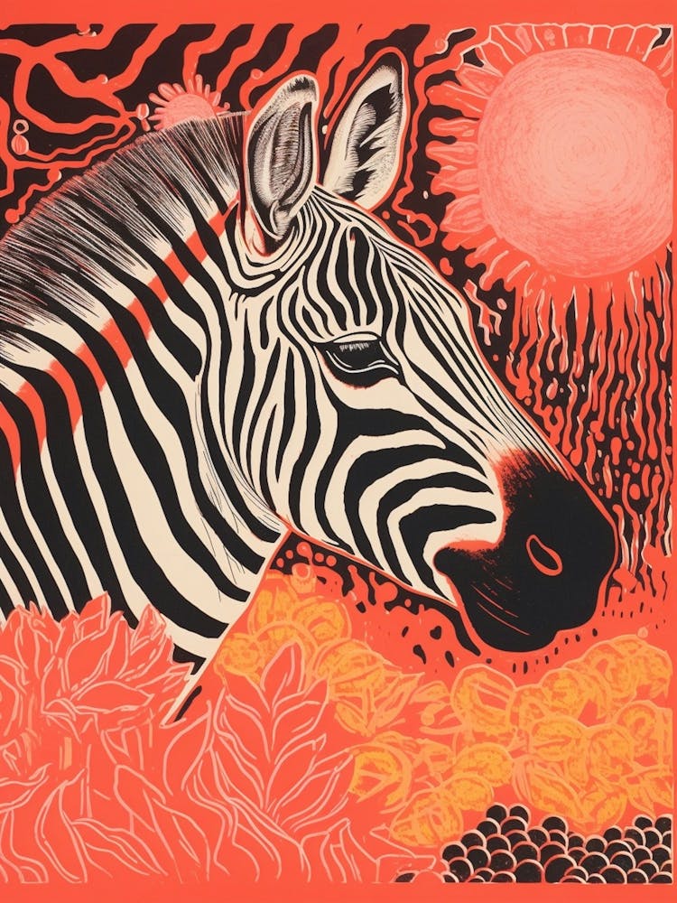 Zebra Red Pattern Portrait