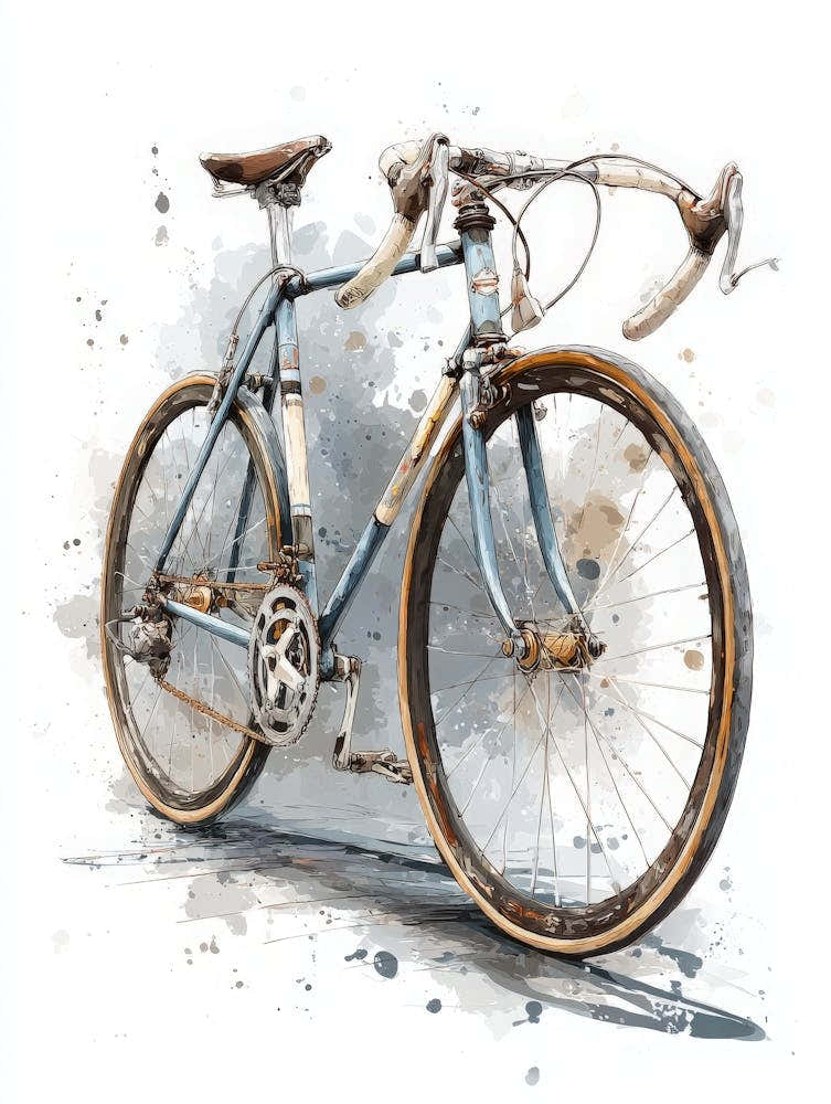Aihrgdesign Isolated Watercolor Painting Of Vintage Bicycles 9