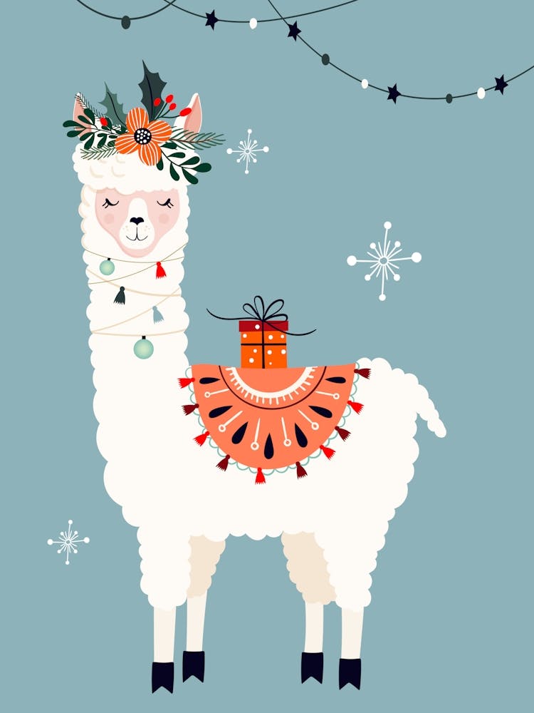 Merry Christmas Llama