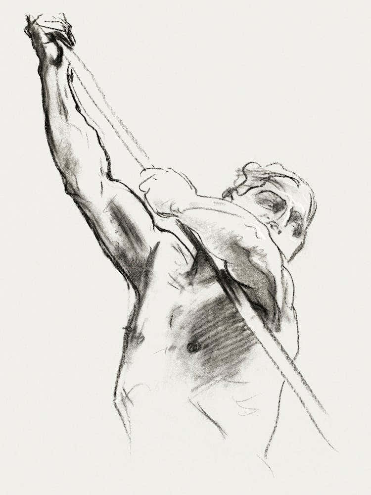 Male Torso With Pole, John Singer Sargent
