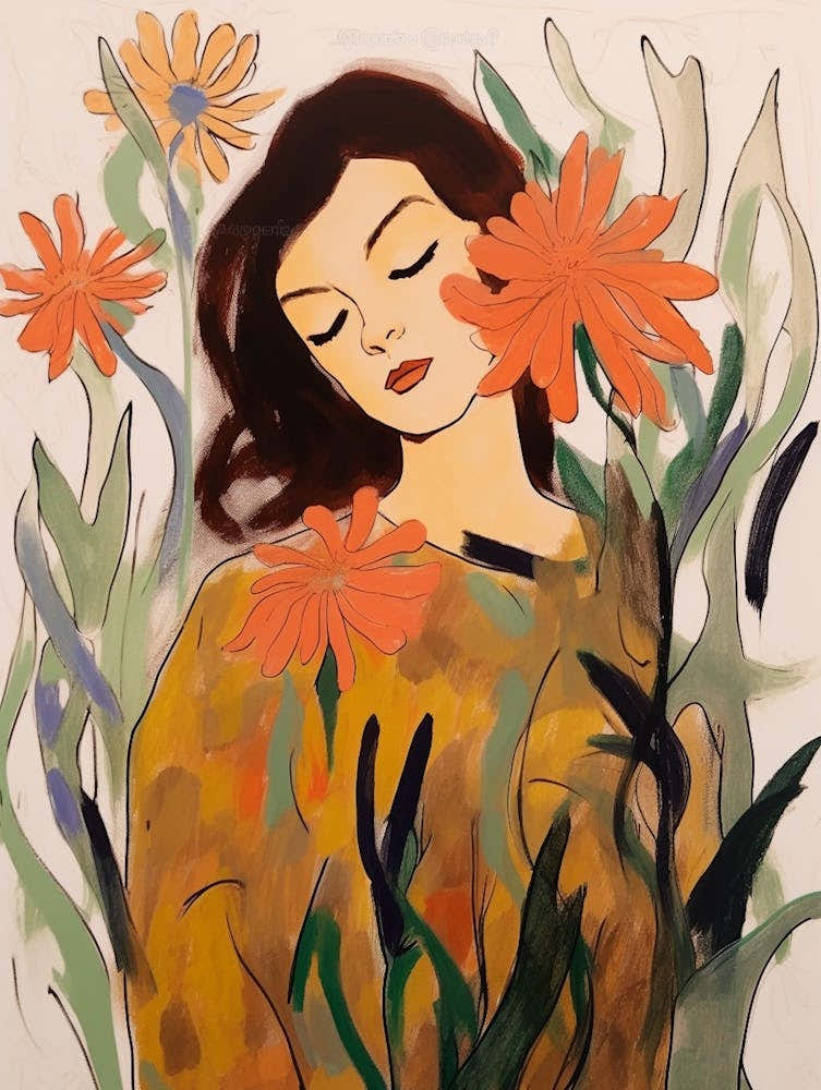 Woman With Autumnal Flowers Kangaroo Paw 2