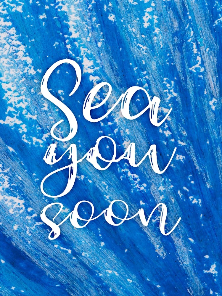 Sea you soon - travel poster, vector art, positive tropical motivation 11