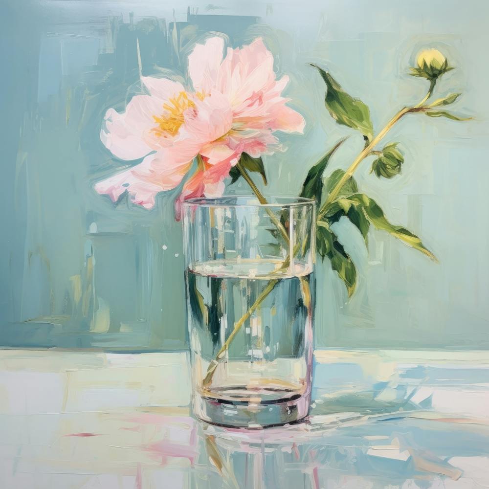 Pink Peony In A Glass