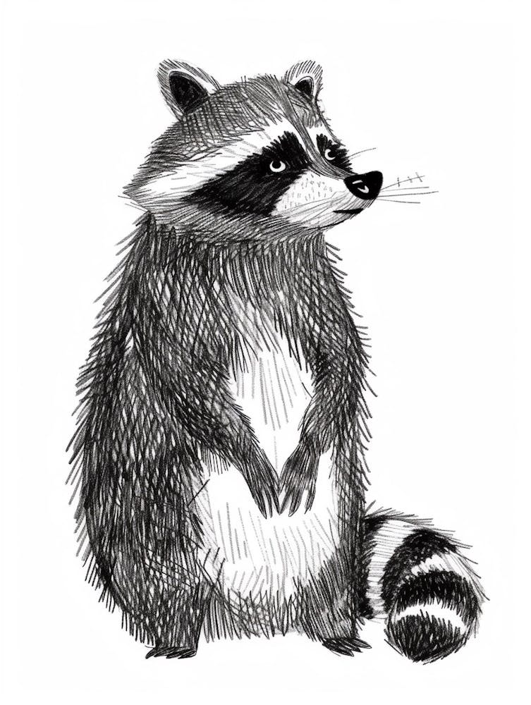 B&W Raccoon