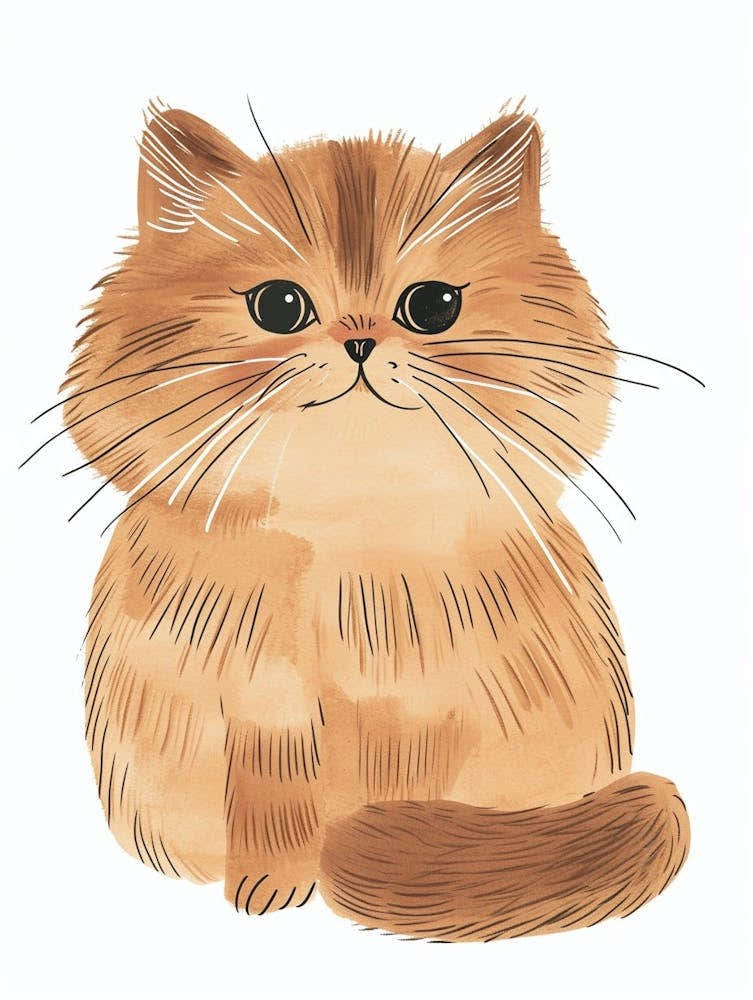 Persian Cat Clipart Illustration 4
