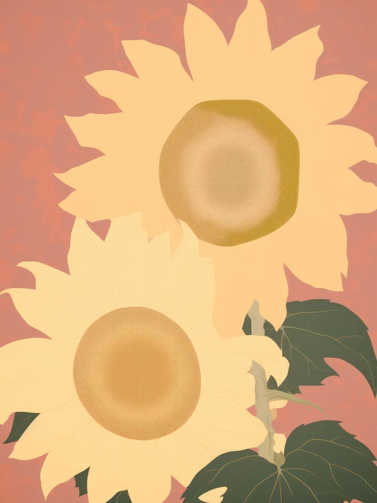 Sunflowers Flower Big Bold Illustration 3