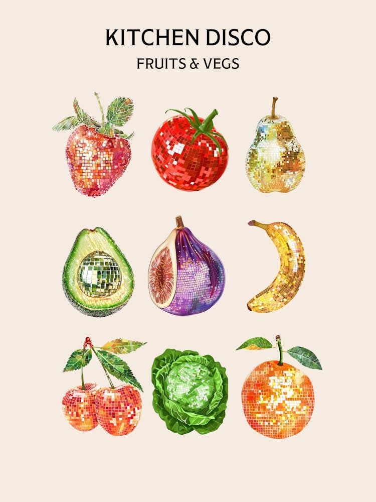 Kitchen Disco Fruits Vegetables Disco Ball