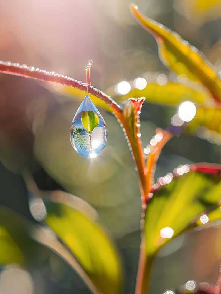 Water Drop On A Leaf
