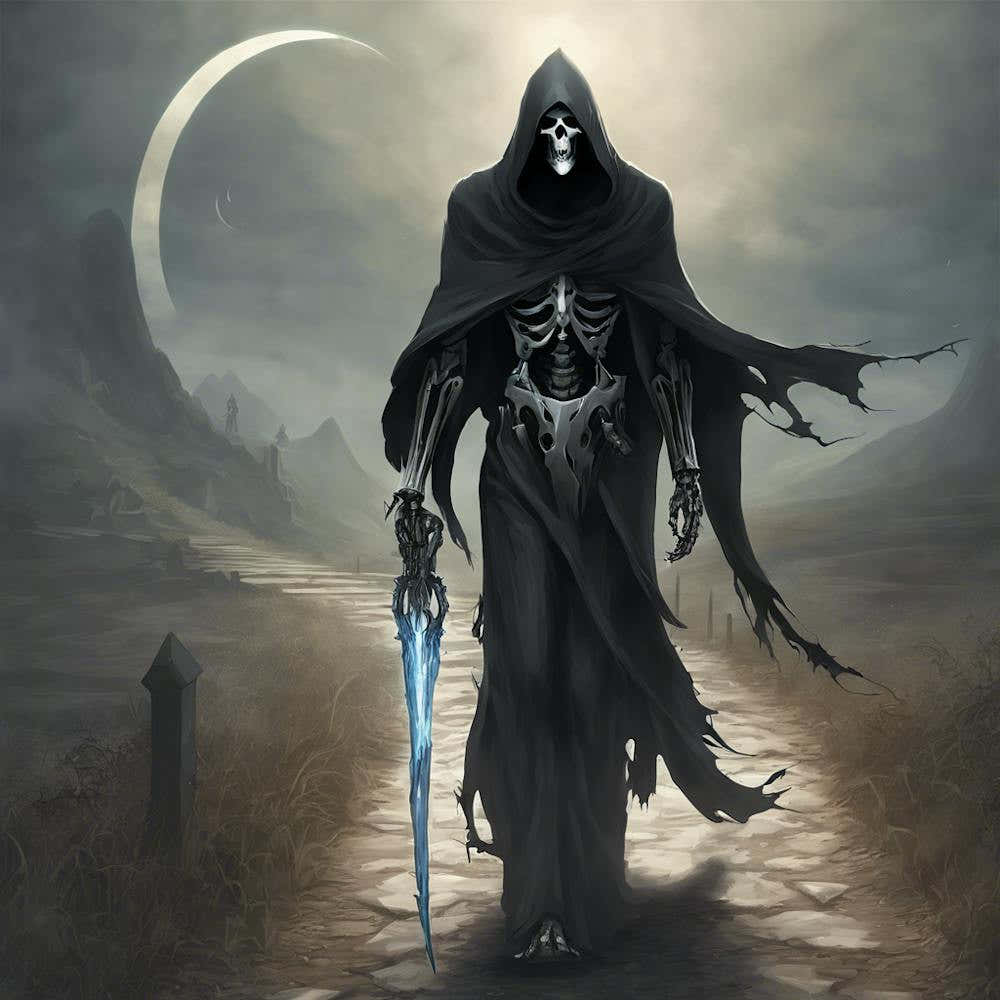 "Embrace the Shadows: Journey with the Dark Reaper"